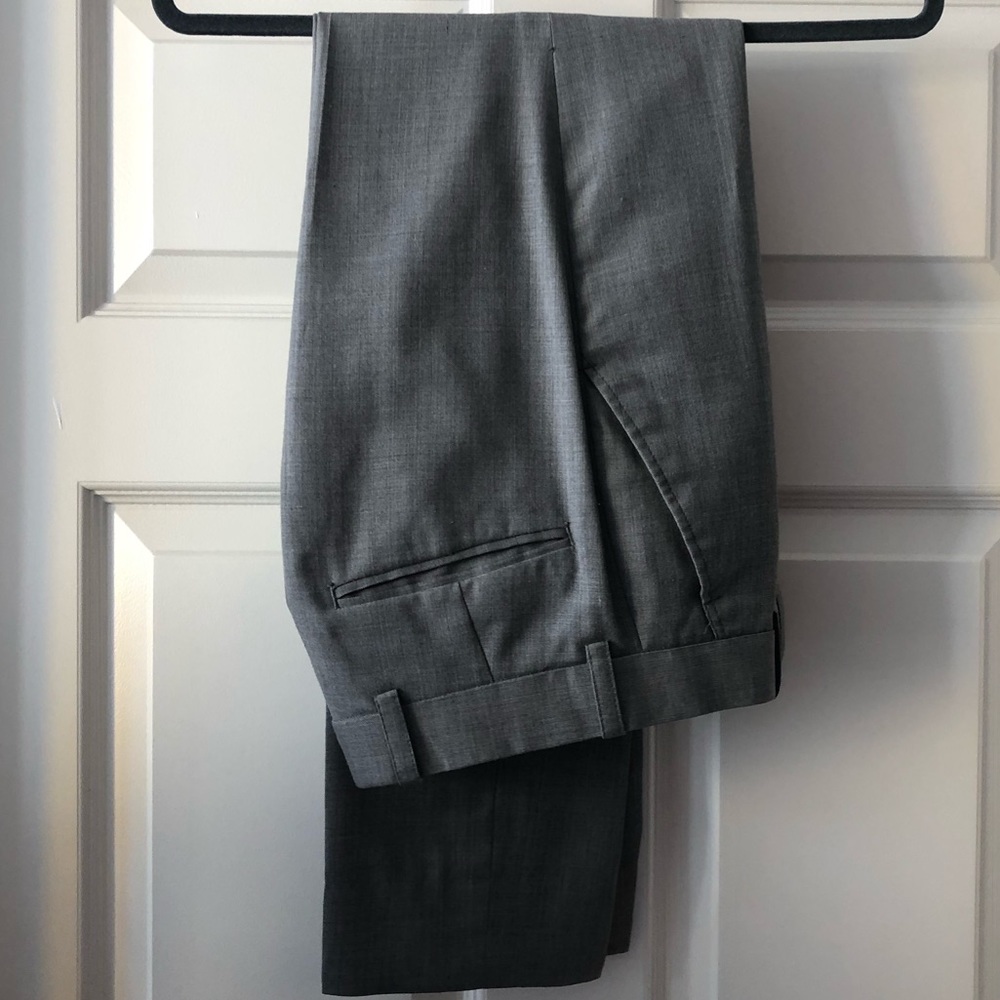 Bespoke Grey Wool Dress Pants 28” x 29” Slim Fit